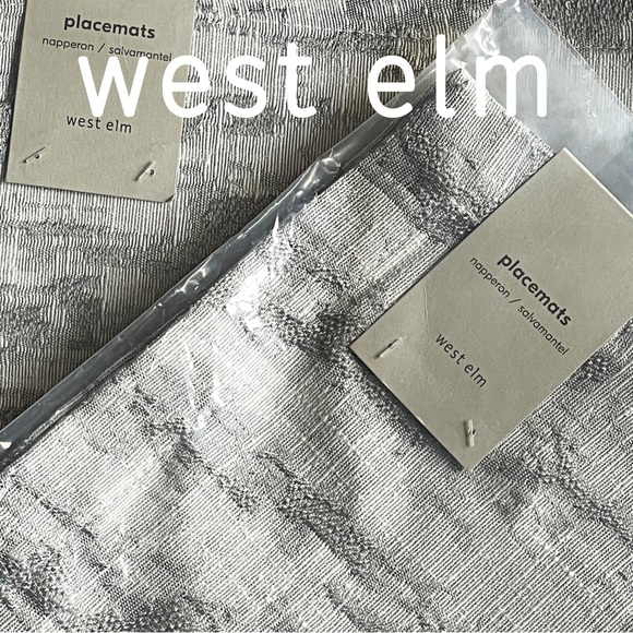 West Elm Other - West Elm 🆕 Textured Jacquard Placemats • Platinum Bark • NWT